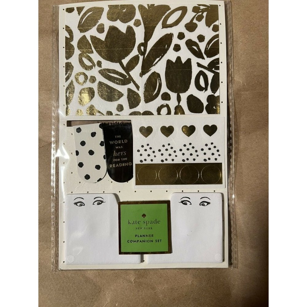 Kate Spade Planner Companion Set Bookmarks Washi Tape Sticky Notes Journal New
